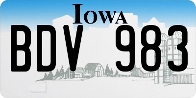IA license plate BDV983