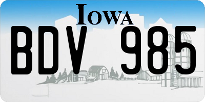 IA license plate BDV985