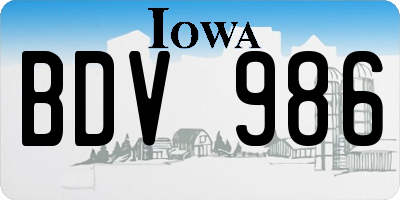 IA license plate BDV986