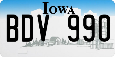 IA license plate BDV990
