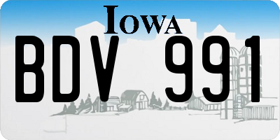 IA license plate BDV991
