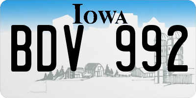 IA license plate BDV992