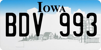 IA license plate BDV993