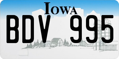 IA license plate BDV995