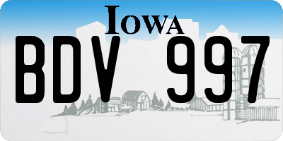 IA license plate BDV997