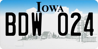 IA license plate BDW024