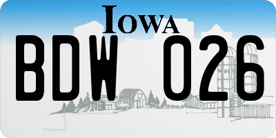 IA license plate BDW026