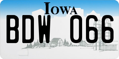 IA license plate BDW066