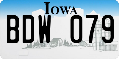 IA license plate BDW079