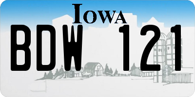 IA license plate BDW121
