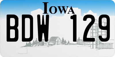 IA license plate BDW129