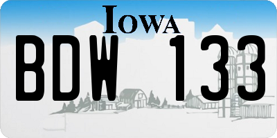 IA license plate BDW133