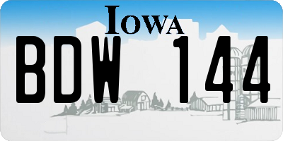 IA license plate BDW144