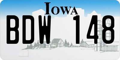 IA license plate BDW148