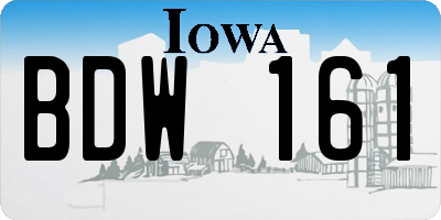 IA license plate BDW161