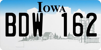 IA license plate BDW162