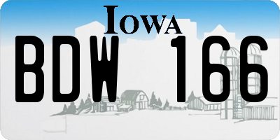 IA license plate BDW166