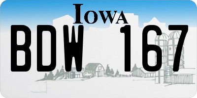 IA license plate BDW167