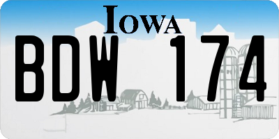 IA license plate BDW174
