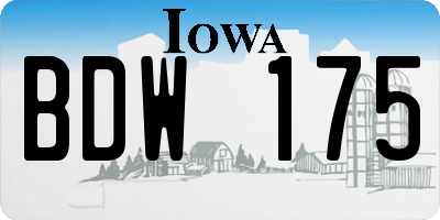 IA license plate BDW175