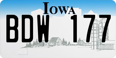 IA license plate BDW177