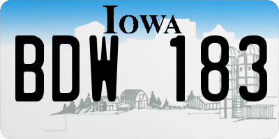 IA license plate BDW183