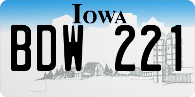 IA license plate BDW221