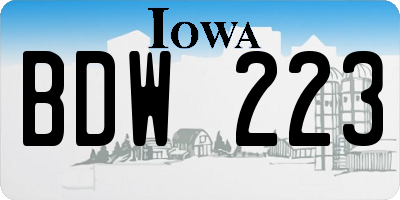 IA license plate BDW223
