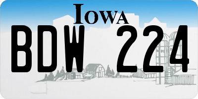 IA license plate BDW224