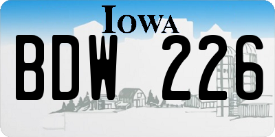 IA license plate BDW226