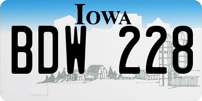 IA license plate BDW228