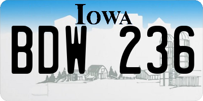 IA license plate BDW236