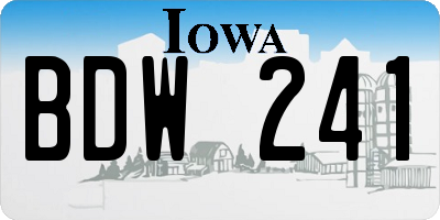 IA license plate BDW241