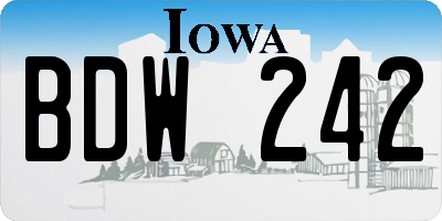 IA license plate BDW242