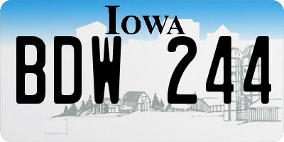 IA license plate BDW244