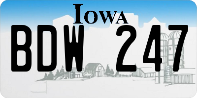 IA license plate BDW247