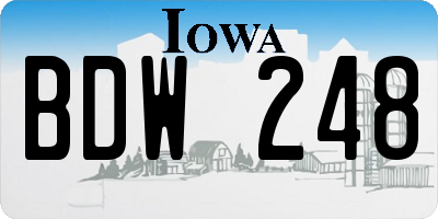 IA license plate BDW248
