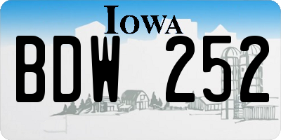 IA license plate BDW252