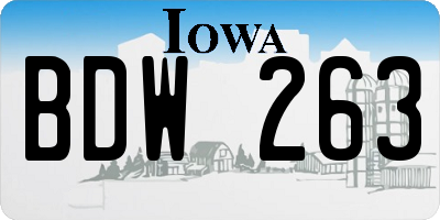 IA license plate BDW263