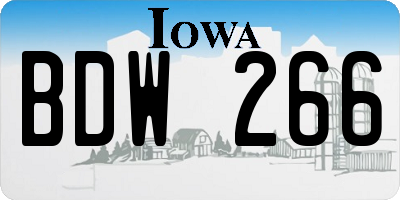 IA license plate BDW266