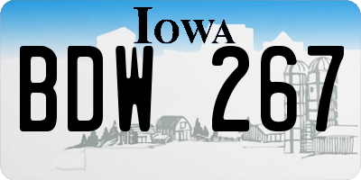 IA license plate BDW267