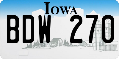IA license plate BDW270