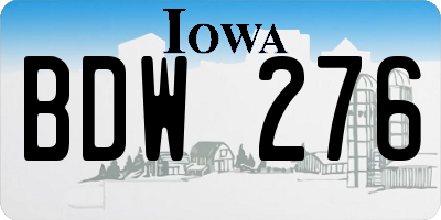 IA license plate BDW276