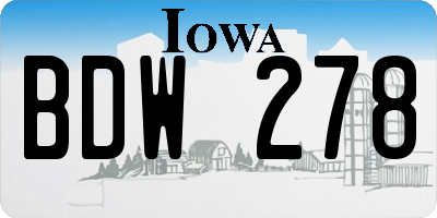 IA license plate BDW278