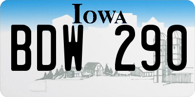 IA license plate BDW290