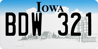 IA license plate BDW321