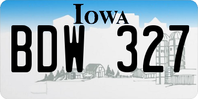 IA license plate BDW327