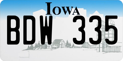 IA license plate BDW335