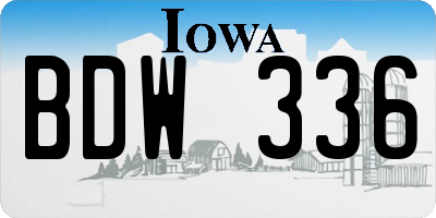 IA license plate BDW336