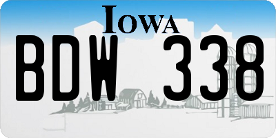 IA license plate BDW338